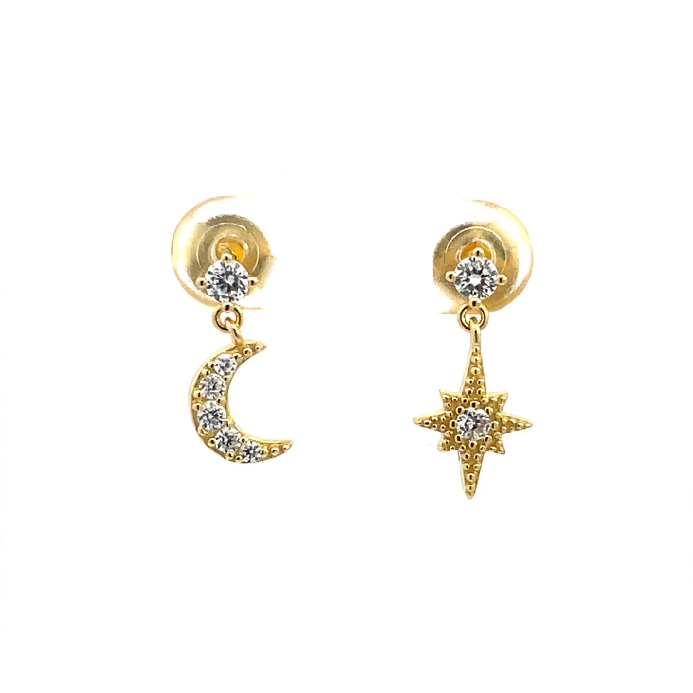Moon & Star Stud Earrings