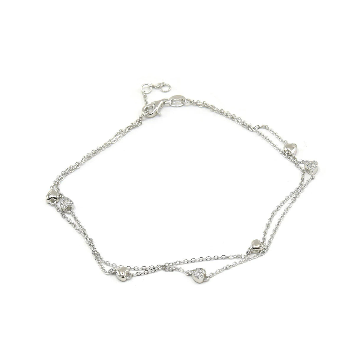 Double Heart Anklet