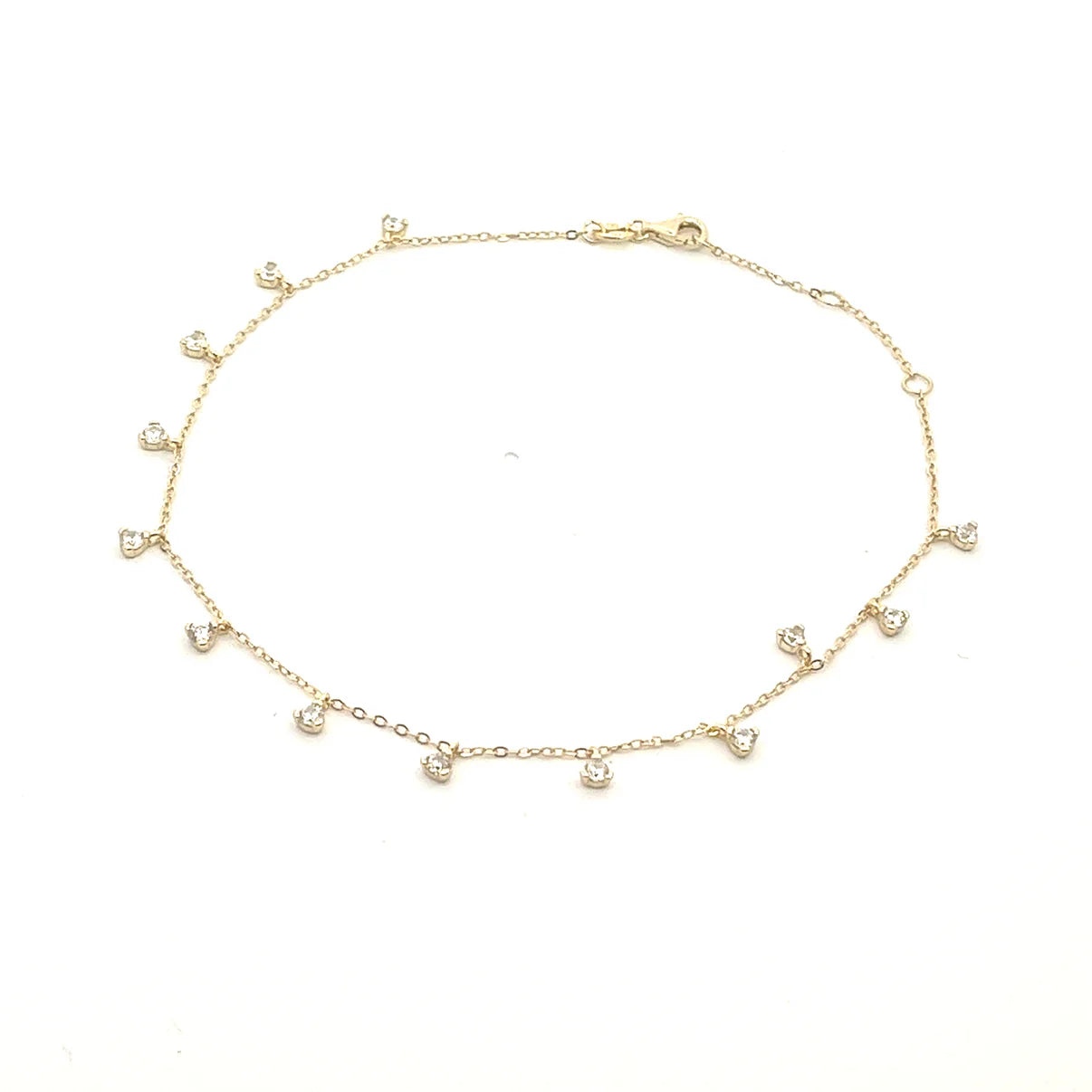 Light Solitaire Cut Dangling Anklet