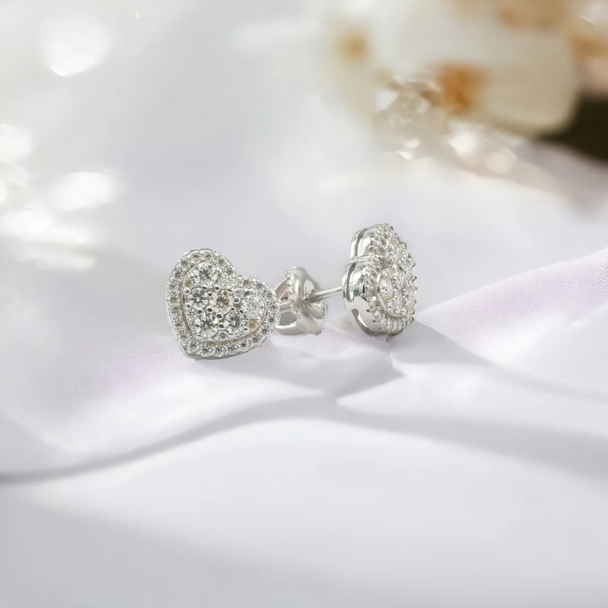 Heart Shape Moissanite Stone Earring