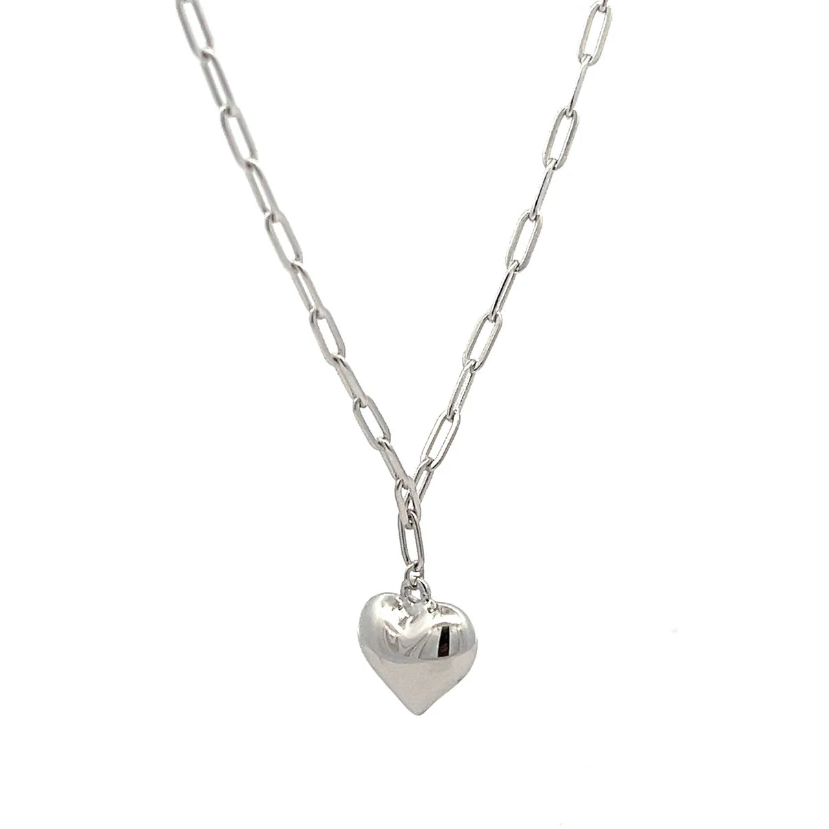 Paperclip Dangling Heart Necklace